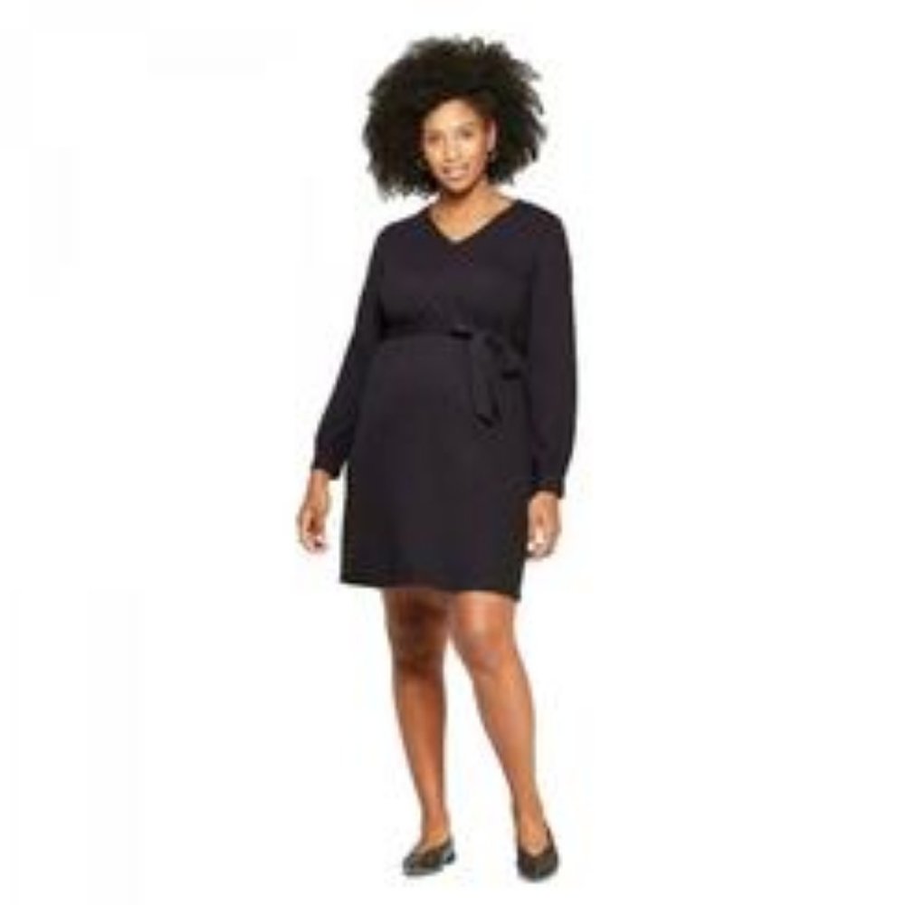 NWT Isabel Maternity Long Sleeve Dress Tie Front